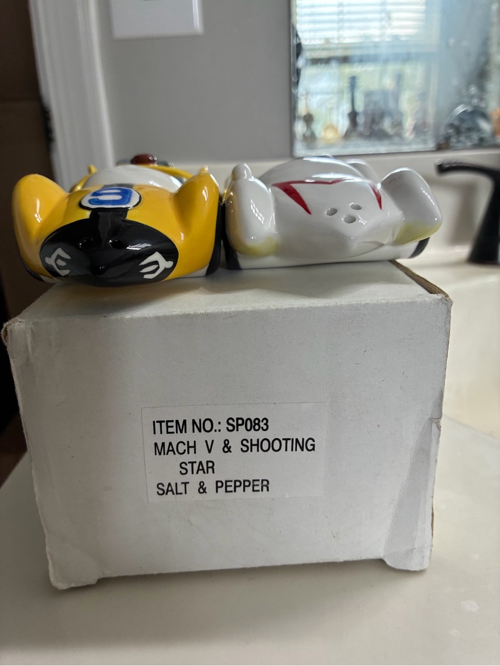 NIB Speed Racer Salt & Pepper Shakers - Mach V Mach 5 & Racer X Shooting Star